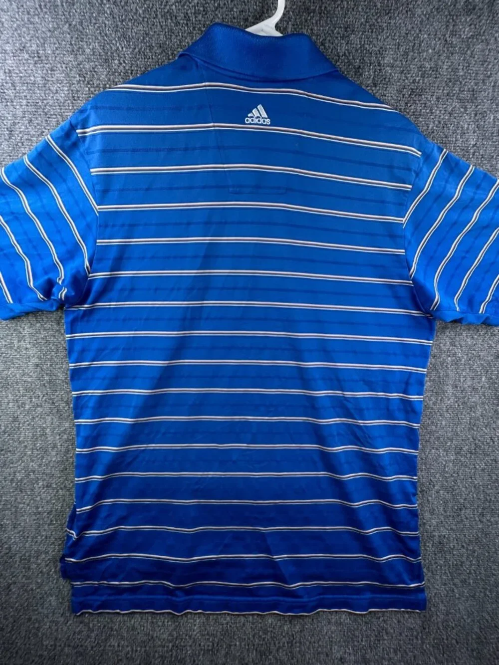 Adidas Climacool Blue Gold Striped Large Short Sleeve Polo Shirt Men’s Golf